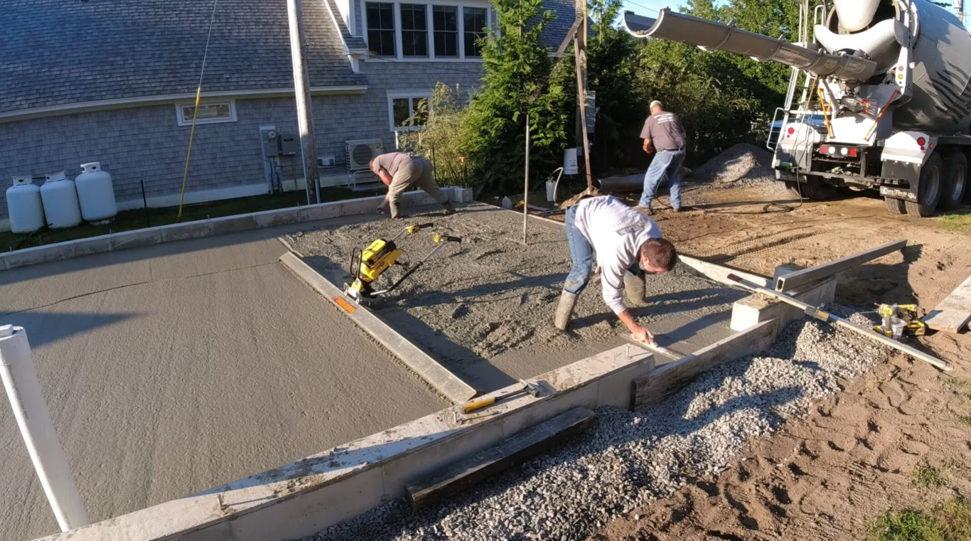 Skilled concrete contractors pouring high-quality concrete in Columbus, IN
