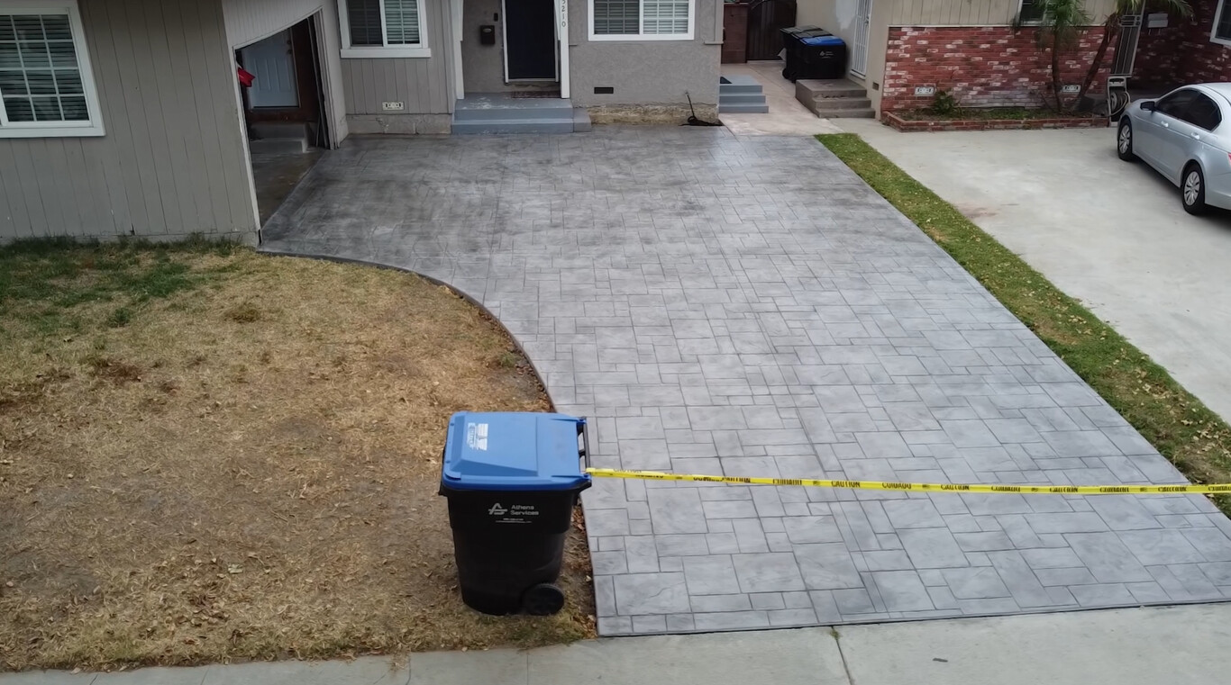 Stamped concrete patio with elegant stone-like appearance in Columbus, IN